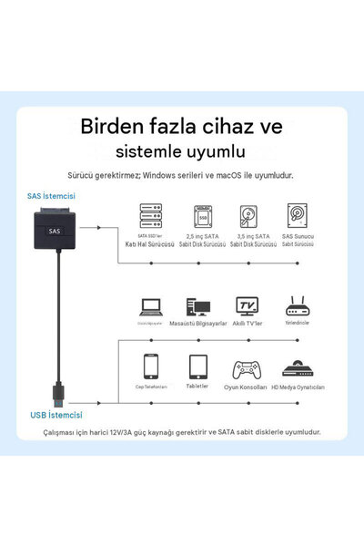 KEEPRO كابل توصيل USB 3.0 خارجي لأقراص الساتا الصلبة مقاس 2.5-3.5 بوصة