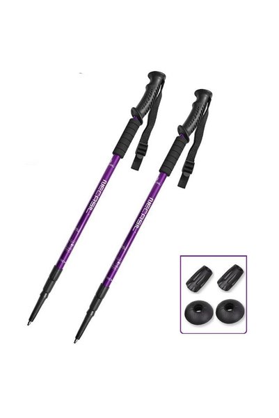 Choice Purple 2PCS 2PCS Adjustable Ultralight Trekking Poles Aluminium Alloy ...