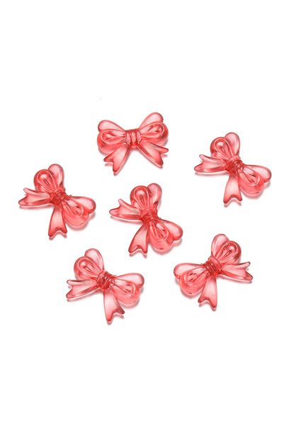 Choice 14x18mm Red 30Pcs/Lot 14x18mm Multicolor Transparent Bow Acrylic Bead ...
