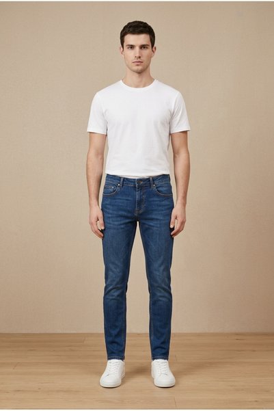 OEM Blugi barbati casual regular fit eleganti cu prespalare discreta pentru t...