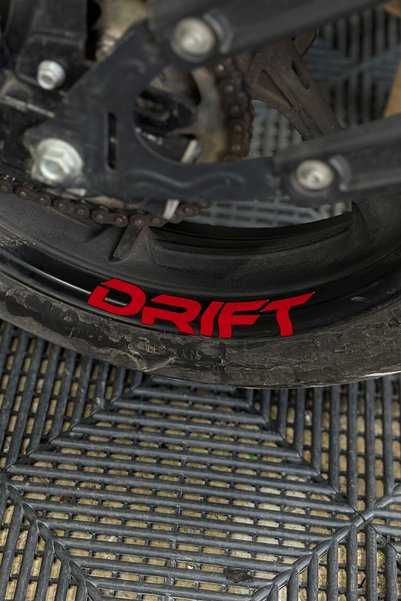 Banxtre In-Wheel Drift Lettering Sticker for Mondial Drift-L (4 Pieces)