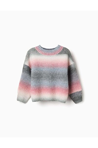 Ziddy Thick Knit Jumper With Gradient Effect For Girls, Multicolour