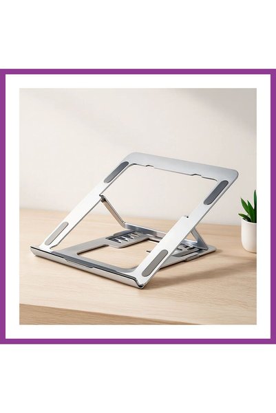 Bezos Katlanabilir Alüminyum Laptop Stand 6 Açılı Gümüş ATG