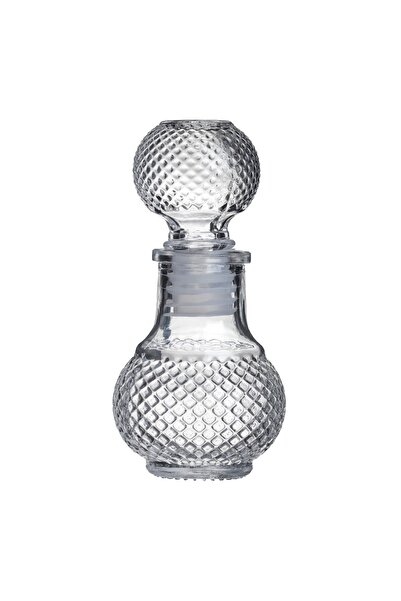 OEM Sticlă transparentă rotundă pentru lichior, model reliefat Dots, 50 ml