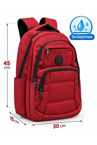 CAKARD Ortopedik Unisex Suya Dayanıklı Çok Bölmeli Günlük Sırt Çantası – Okul, Seyahat ve Spor Çantası 45x30x15 cm