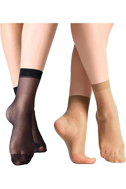 GENERAL Tzoyq Transparent Ankle Length Stockings, Nylon Toe Stockings for Wom...