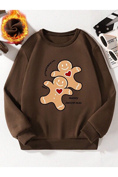 Vordevia Christmas Printed Cotton 3 Thread Threaded Crew Neck Oversize Sweats...