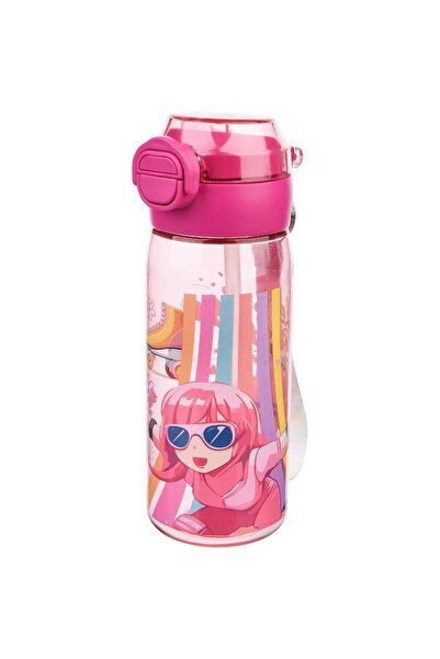 Cosiness Patent-Protected Girl's Water Bottle with Dual Drinking Options & Water Cup 550 Ml.