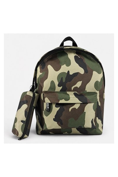 OEM Ghiozdan Școlar Army cu Penar 31x13,5x42,5 cm, cu bretele reglabile