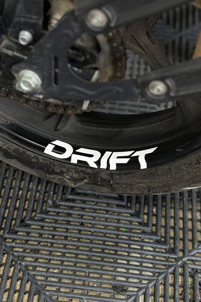Banxtre In-Wheel Drift Lettering Sticker for Mondial Drift-L (4 Pieces)