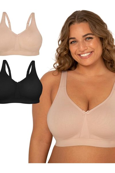 Fruit of the loom حمالة صدر نسائية قطنية ناعمة للغاية بدون أسلاك، تغطية كاملة...