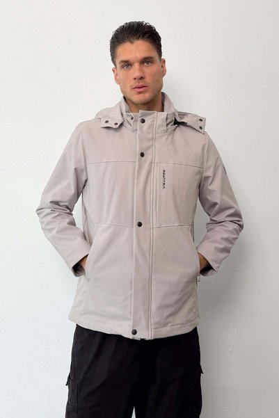 JB John Borners Jachetă softshell pentru bărbați cu glugă și 3 buzunare ascun...