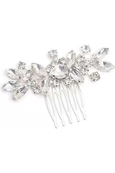 GENERAL Bridal Hair Comb Wedding Dress Accessories Pearl Bridal Hair Bun Crys...