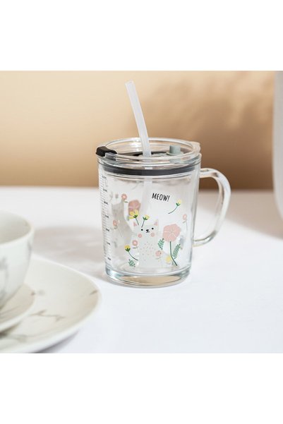 Glaze Glass Cup with Lid