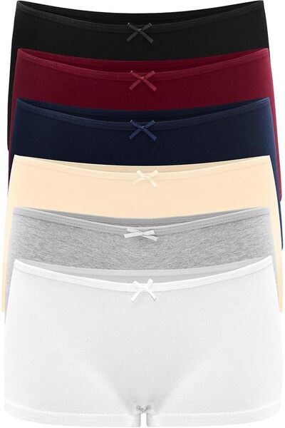 GENERAL Allxwek Women Comfort Boxer Short Cotton Underwear Soft Boy Short Pac...