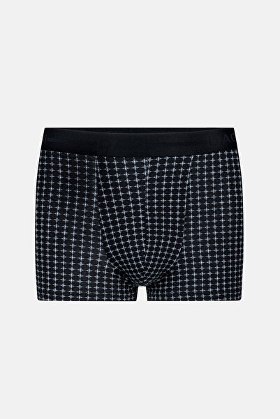 Dagi Black Patterned Cotton Boxer
