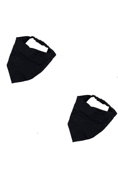 ROMIS 2Pcs Black Hair Scarf Headband Elastic Hair Bandanas Scarf Headband Boh...