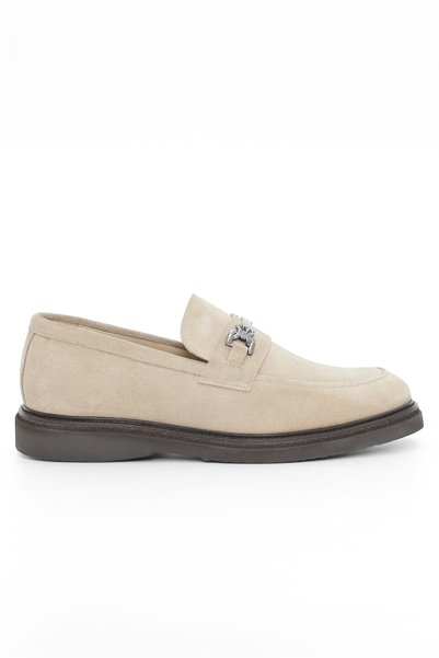 Tuna Genuine Suede Leather Buckle Mink Men's Loafer Shoes - E2969