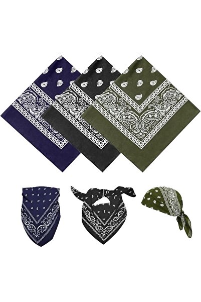 GENERAL 3 Pcs Bandana, Multi-purpose Hair Scarf Paisley Print Unisex Headwrap...