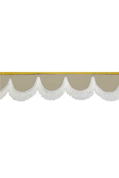 Generic Brand Perdea pentru camion cu franjuri, crem, 23 cm