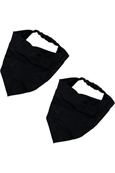 GENERAL 2Pcs Black Hair Scarf Headband Elastic Hair Bandanas Scarf Headband B...