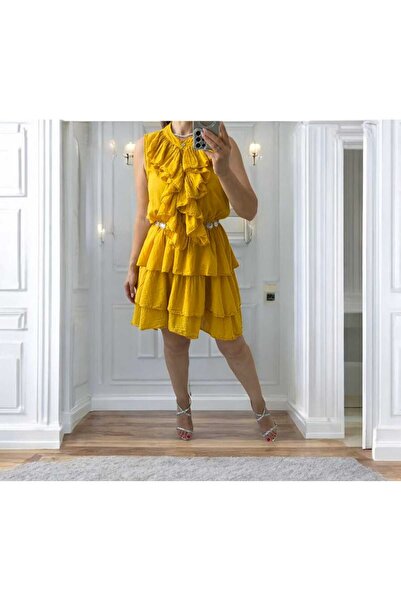 MAXORA SHOP Rochie scurtă cu volane Valentina, din bumbac