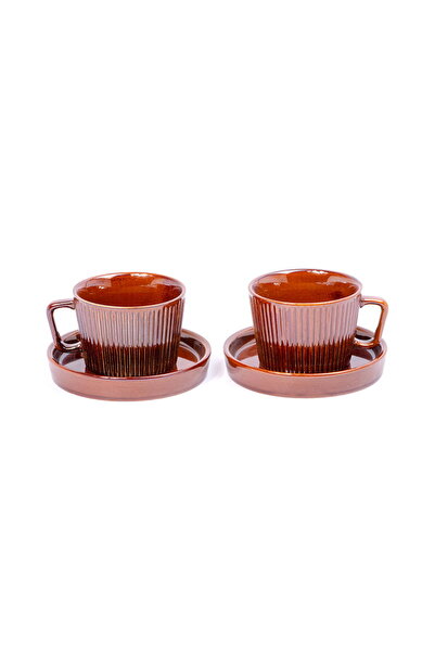 Violet Ceramic Cup Set 2 Pieces 250 ml