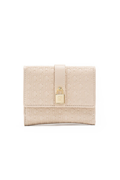 Carolina Herrera Short Foldable Multifunctional Coin Purse with Lock Buckle D...