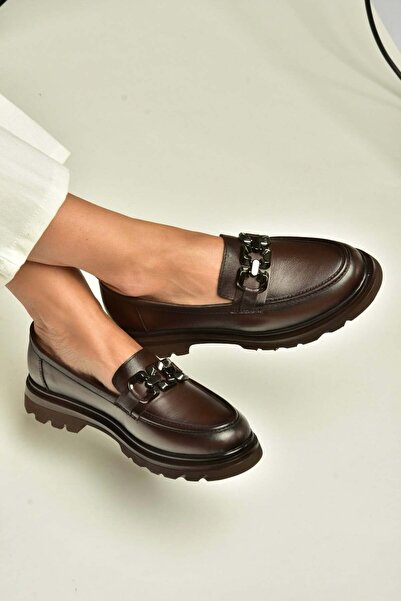 Fox Shoes Z555129103 حذاء موكاسين من الجلد الطبيعي باللون البني