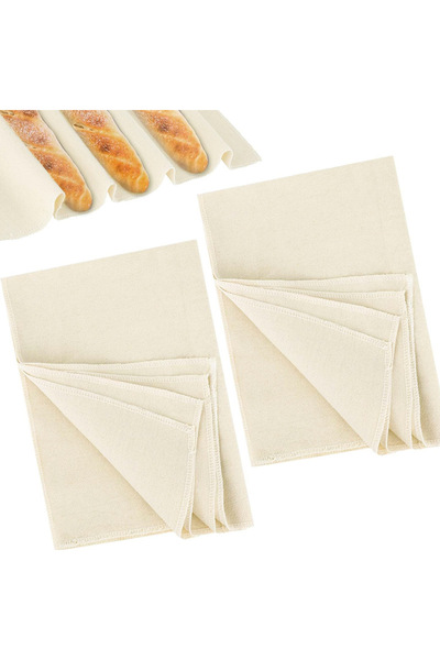 Generic Brand Set of 2 Bread Fermentation Cloths, Canvas Kitchen Cloth, White
