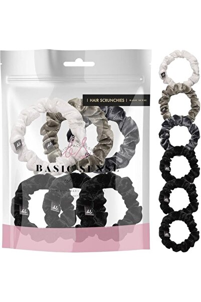 Basic Sense BasicSense Velvet Skinny Scrunchie, Durable Small Hair Ties, Elas...