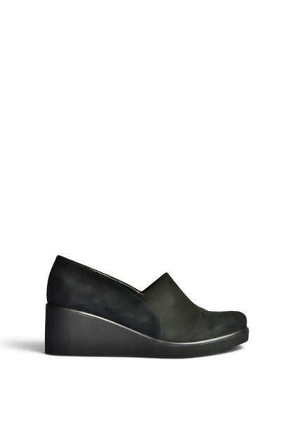 Fox Shoes Z602081502 Black Suede Filled Sole Casual Women's Shoes