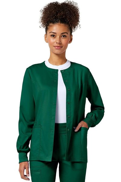 Cherokee Womens Scrub Jacket Nurse Snap Front Medical Uniform with Pockets, 2...