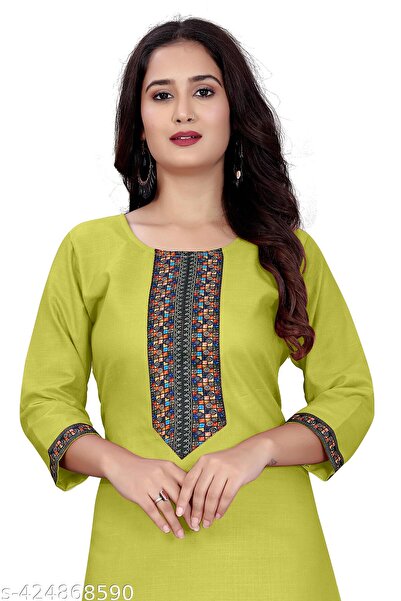 Generic Brand Stylish Kurti with Ethnic Pattern Work