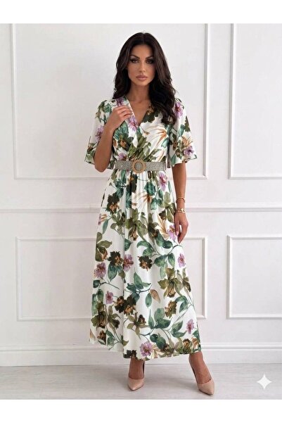 MAXORA SHOP Rochie petrecută Floria din vâscoză, cu imprimeu floral