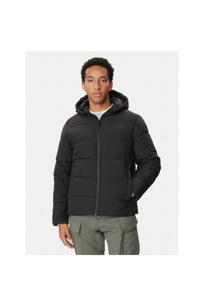 Jack & Jones Мъжко черно пухено яке с качулка Jjefreddie