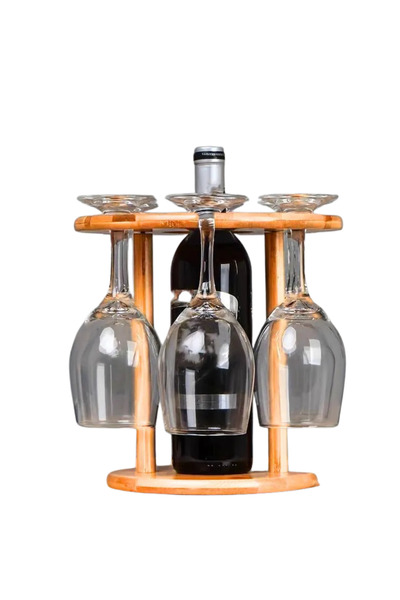 Vinoteca Romaneasca Suport pentru pahare și 6 pahare de vin