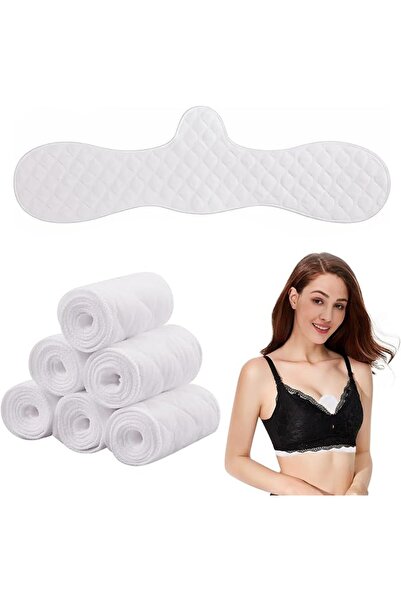 GENERAL Pack of 6 Reusable Cotton Bra Inserts, Under the Breasts Sweat Absorb...
