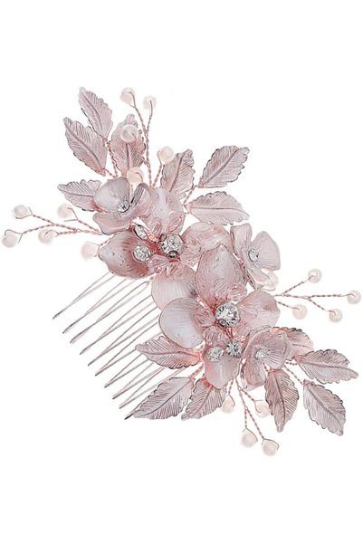 GENERAL Wedding Hair Comb Flower Rhinestone Pearl Hair Comb Bridal Side Combs...