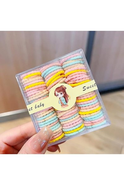 GENERAL 90 Pack Elastic Hair Ties, Seamless Hair Band, Rubber Ropes Ponytail ...