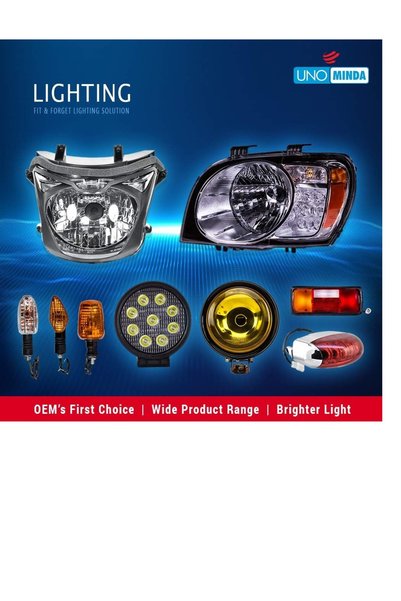 UNO Minda HL-5668AM Head Light Clear Lens Indicator for JCB 4DX with Bulbs