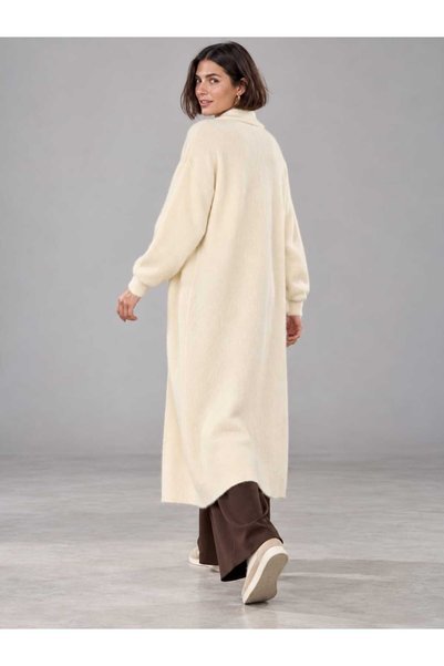 LAVİNİM Cardigan de tricotat de lux, din lână Angora cu barbă, cu textură moa...
