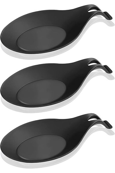 GENERAL 3 Pieces Silicone Spoon Rest, Multifunctional Silicone Spoon Rest, He...
