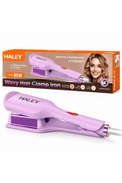 HALEY Placă de Creponat Păr HY-3024, Fier de Păr Ondulat cu Clemă, Plăci Non-...