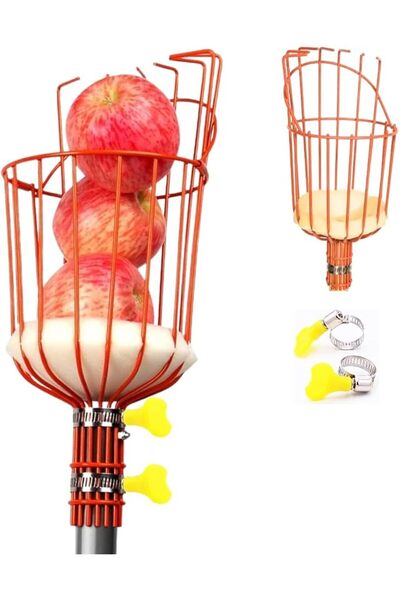ecofynd Fruit Picker Tool with Adjustable Pole Fixing Clamp, Metal Gardening ...