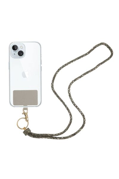 Sonique Κολιέ Λουράκι Snake 84cm για Κινητό Γκρι