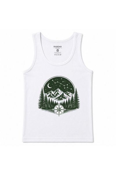 Rabona Fashion Midnight Wilderness Starry Mountain Forest Compass Graphic Tan...