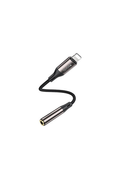 Yesido Καλώδιο Ήχου YAU45 Lightning σε 3.5mm Jack 13cm Μαύρο