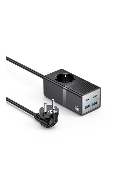 Yesido Προσαρμογέας USB HUB MC36 (2xUSB3.0 2xUSB-C + 220V) 1.5μ GaN 65W 10A Μ...
