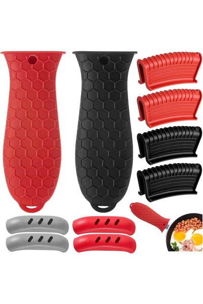 GENERAL Cast Iron Handle Cover, 10 Packs Silicone Pot Holders, Heat Resistant...